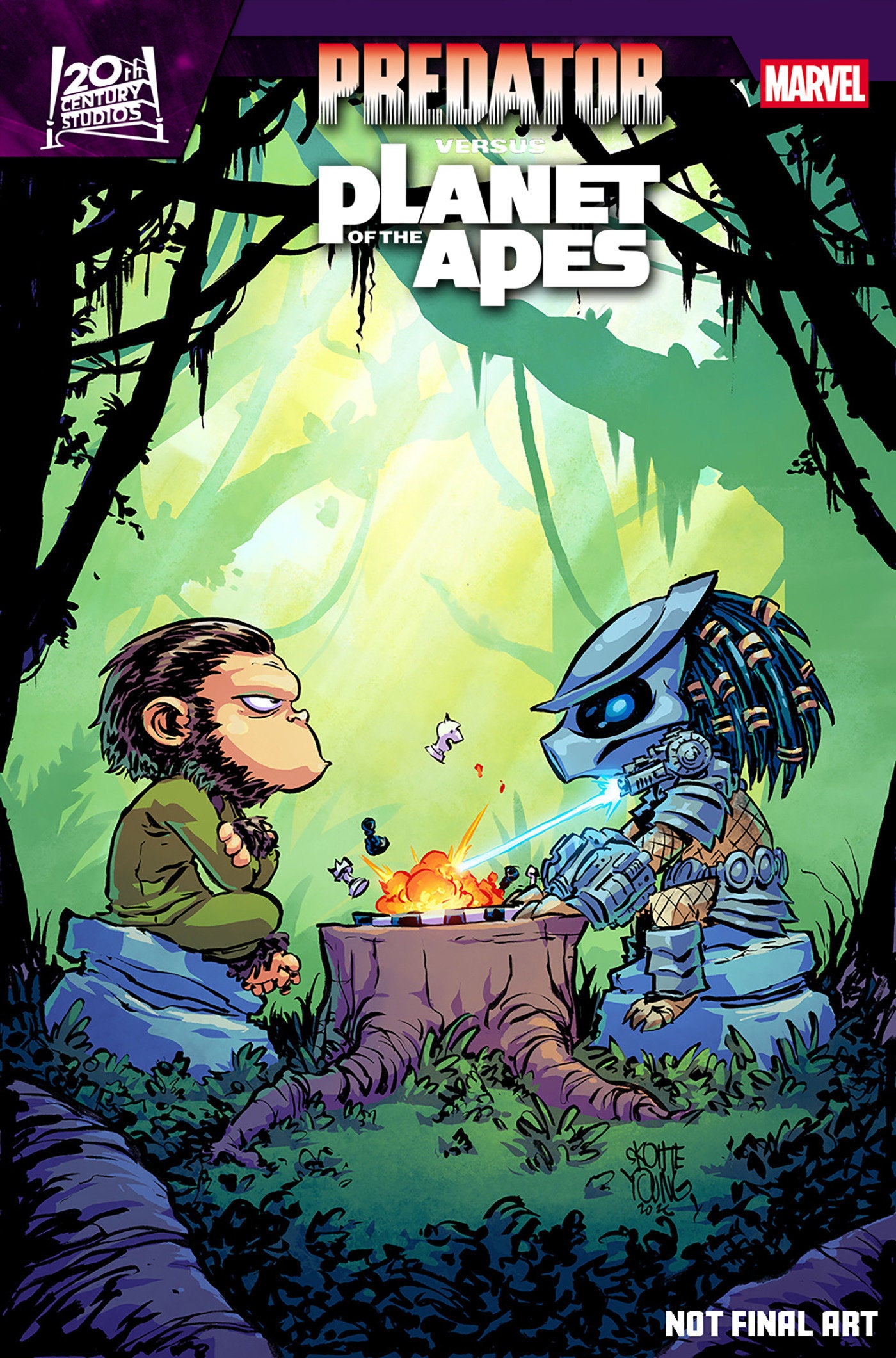 PREDATOR VS. THE PLANET OF THE APES #1 SKOTTIE YOUNG VARIANT ISBN: 75960621569000151 - FOC DATE: 6/14/26 - Release Date: 7/29/26