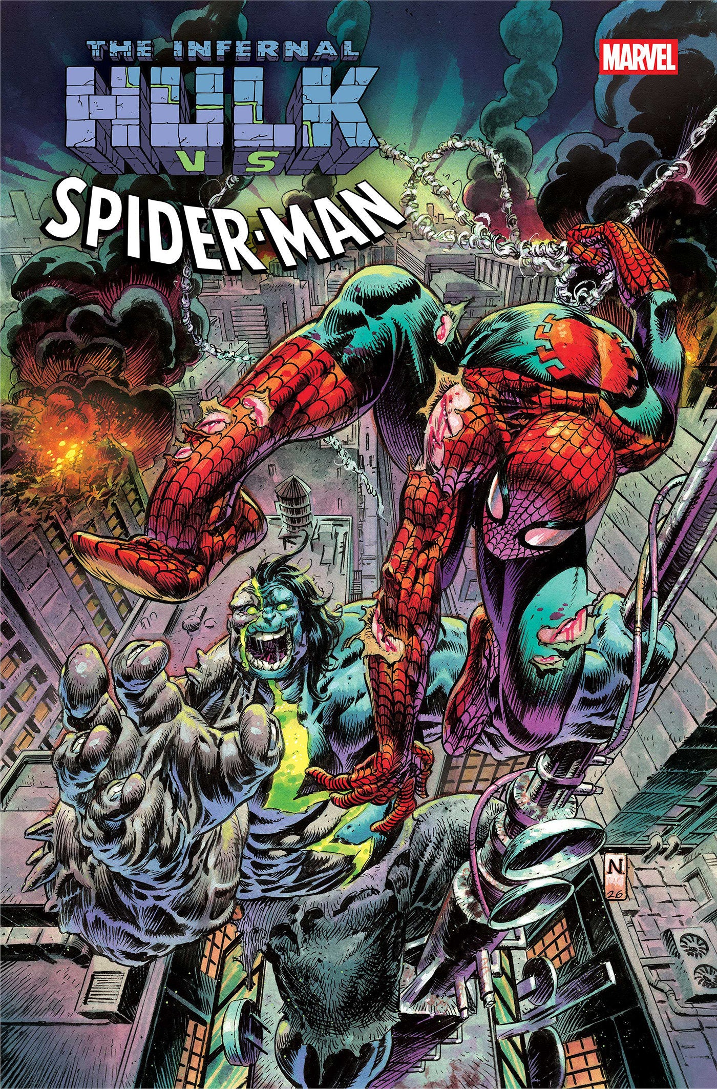 INFERNAL HULK VS. SPIDER-MAN #1 ISBN: 75960621586700111 - FOC DATE: 10/4/26 - Release Date: 11/4/26