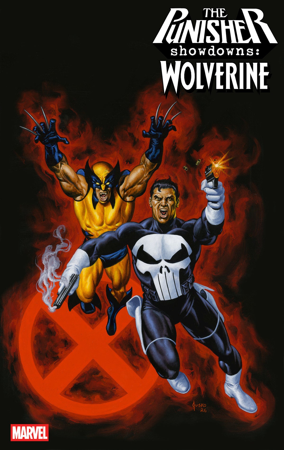 PUNISHER SHOWDOWNS: WOLVERINE #1 JOE JUSKO VARIANT ISBN: 75960621634500141 - FOC DATE: 10/4/26 - Release Date: 11/4/26