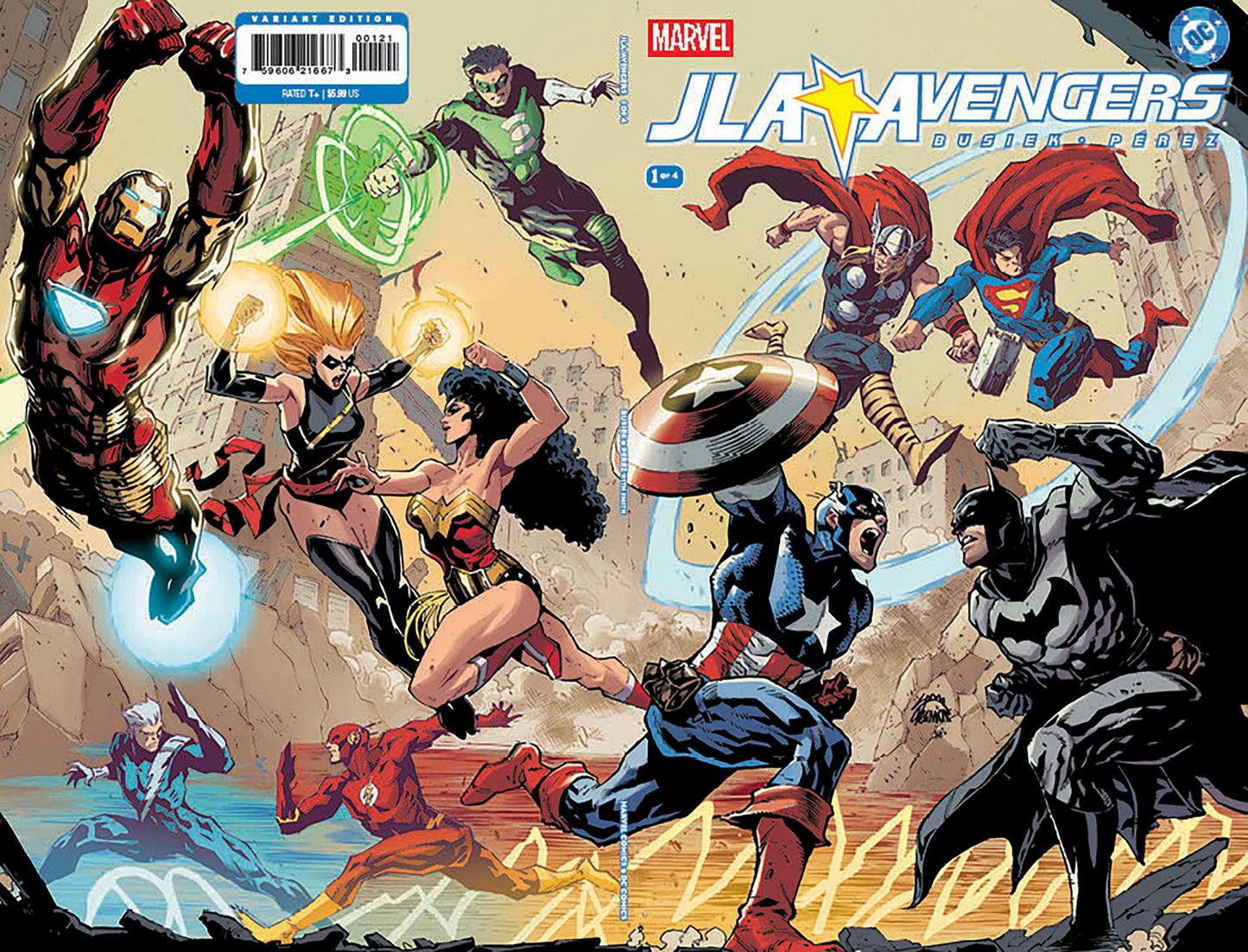 JLA/AVENGERS #1 FACSIMILE EDITION RYAN STEGMAN WRAPAROUND VARIANT ISBN: 75960621667300121 - FOC DATE: 4/19/26 - Release Date: 5/27/26