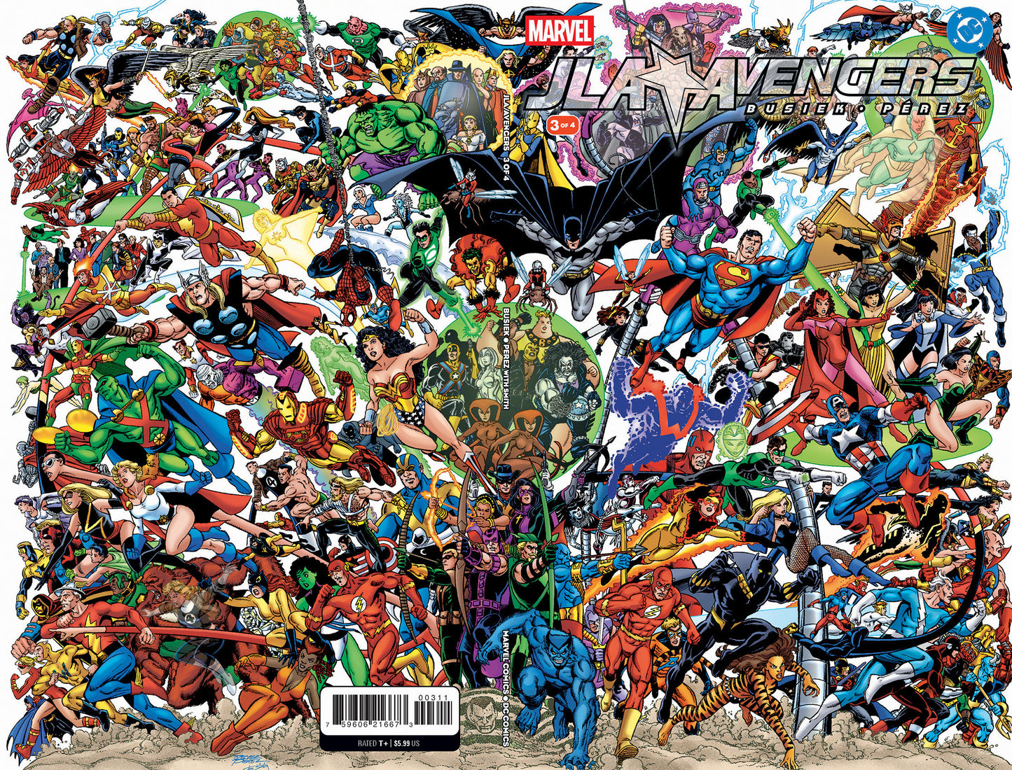 JLA/AVENGERS #3 FACSIMILE EDITION WRAPAROUND COVER ISBN: 75960621667300311 - FOC DATE: 6/14/26 - Release Date: 7/22/26