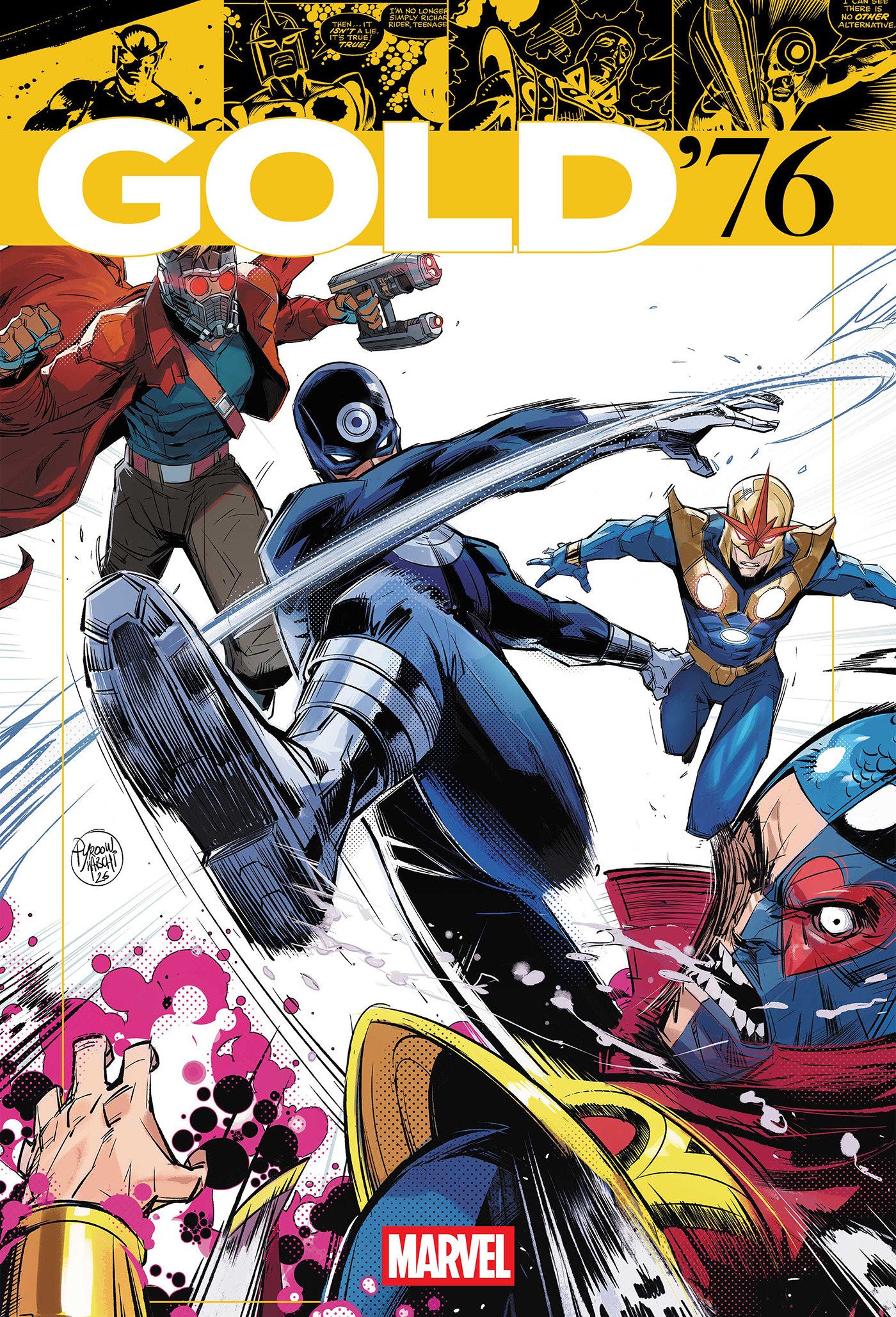 MARVEL GOLD '76 #1 HICHAM HABCHI HOMAGE VARIANT ISBN: 75960621688800131 - FOC DATE: 8/9/26 - Release Date: 9/9/26