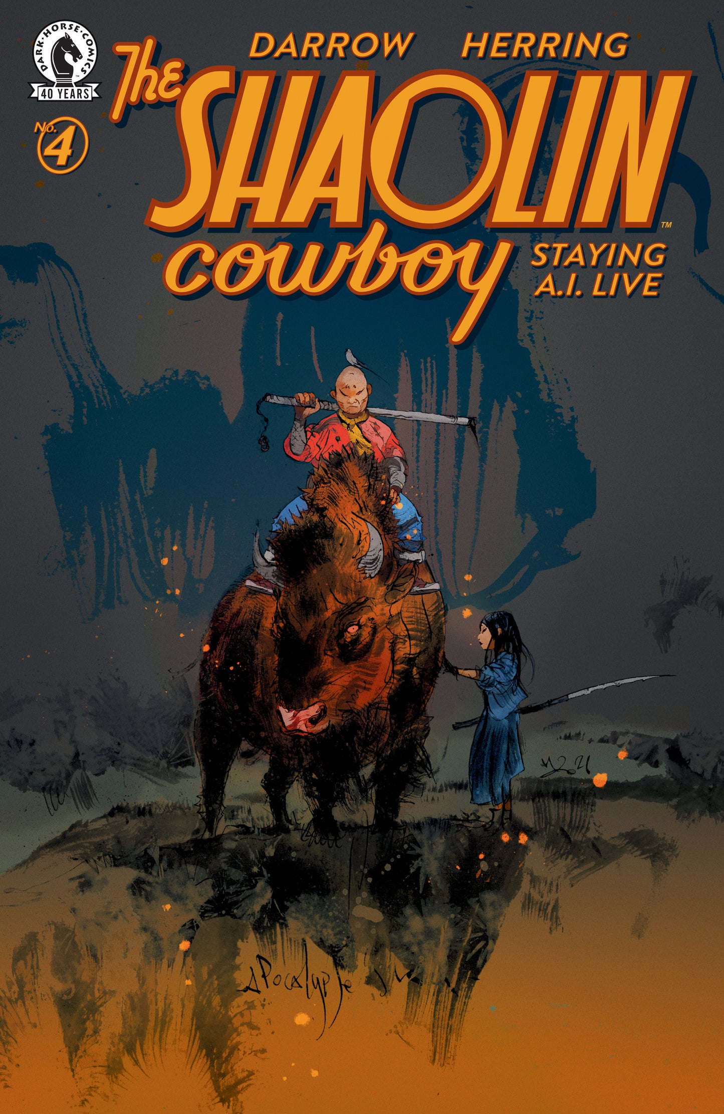 Shaolin Cowboy: Staying A.I.Live #4 (CVR C) (Nicolas Nemiri) ISBN: 76156801595900431 - FOC DATE: 9/27/26 - Release Date: 11/4/26