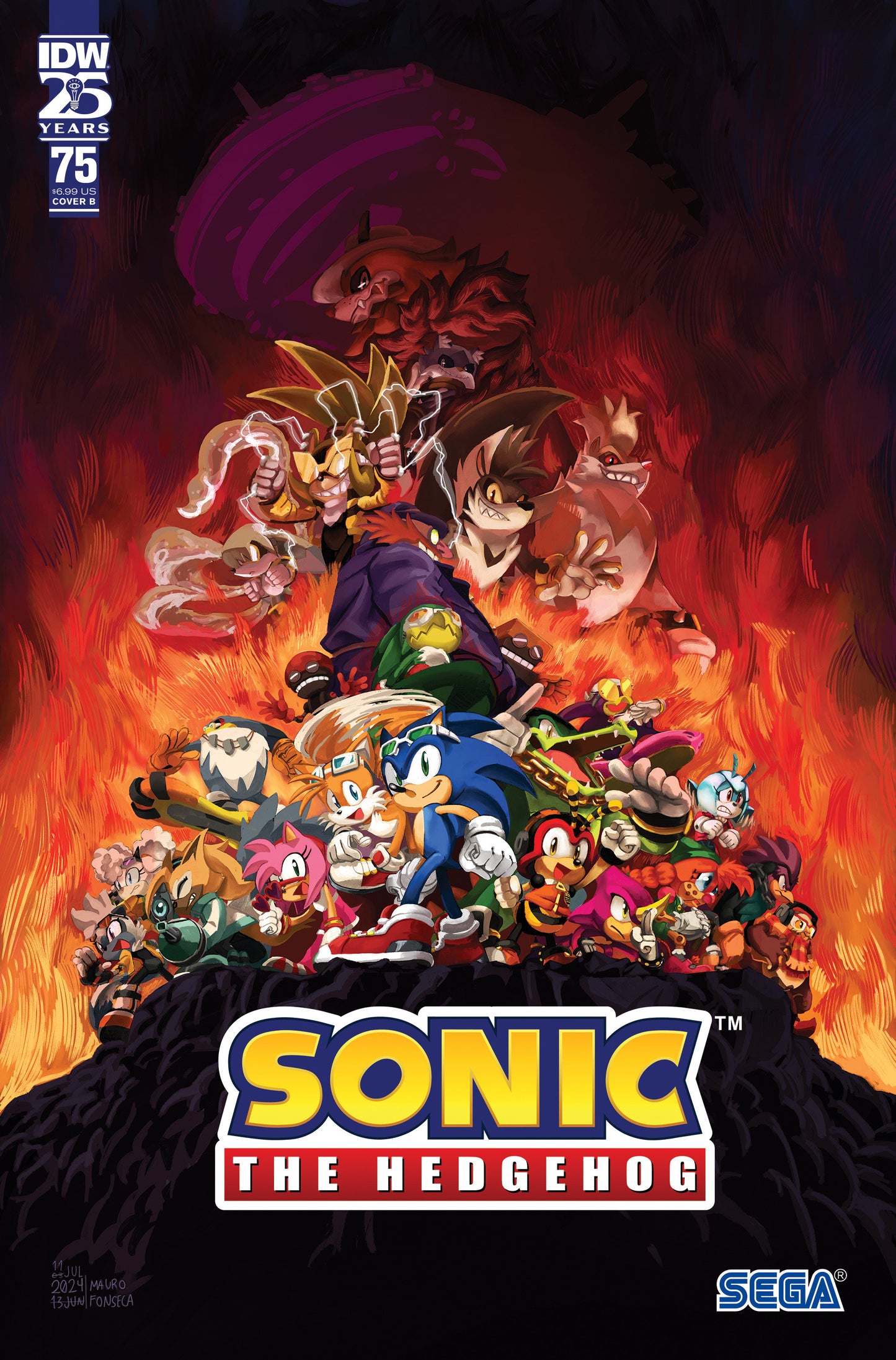 Sonic the Hedgehog #75 Variant B (Fonseca) - Release Date: 12/18/24