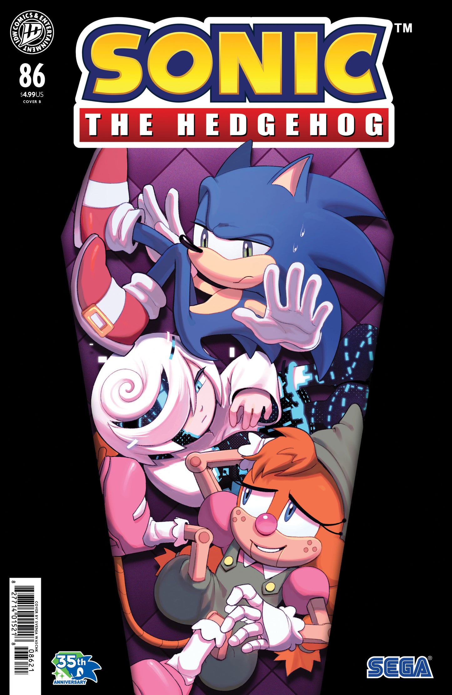 Sonic the Hedgehog #86 Variant B (Waschk) ISBN: 82771401521808621 - FOC DATE: 3/2/26 - Release Date: 4/8/26