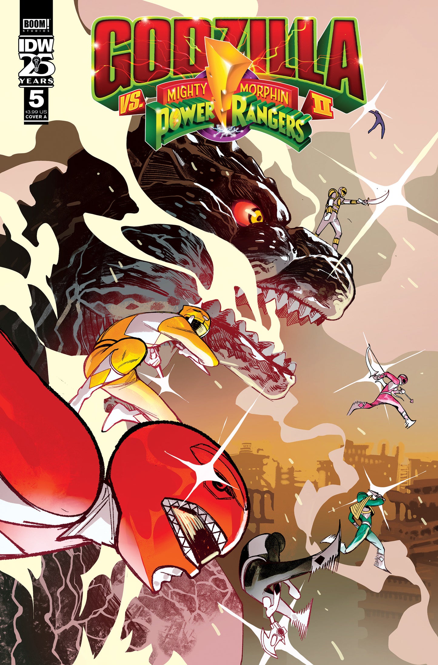 Godzilla Vs. The Mighty Morphin Power Rangers II #5 Cover A (Rivas) - Release Date: 9/11/24