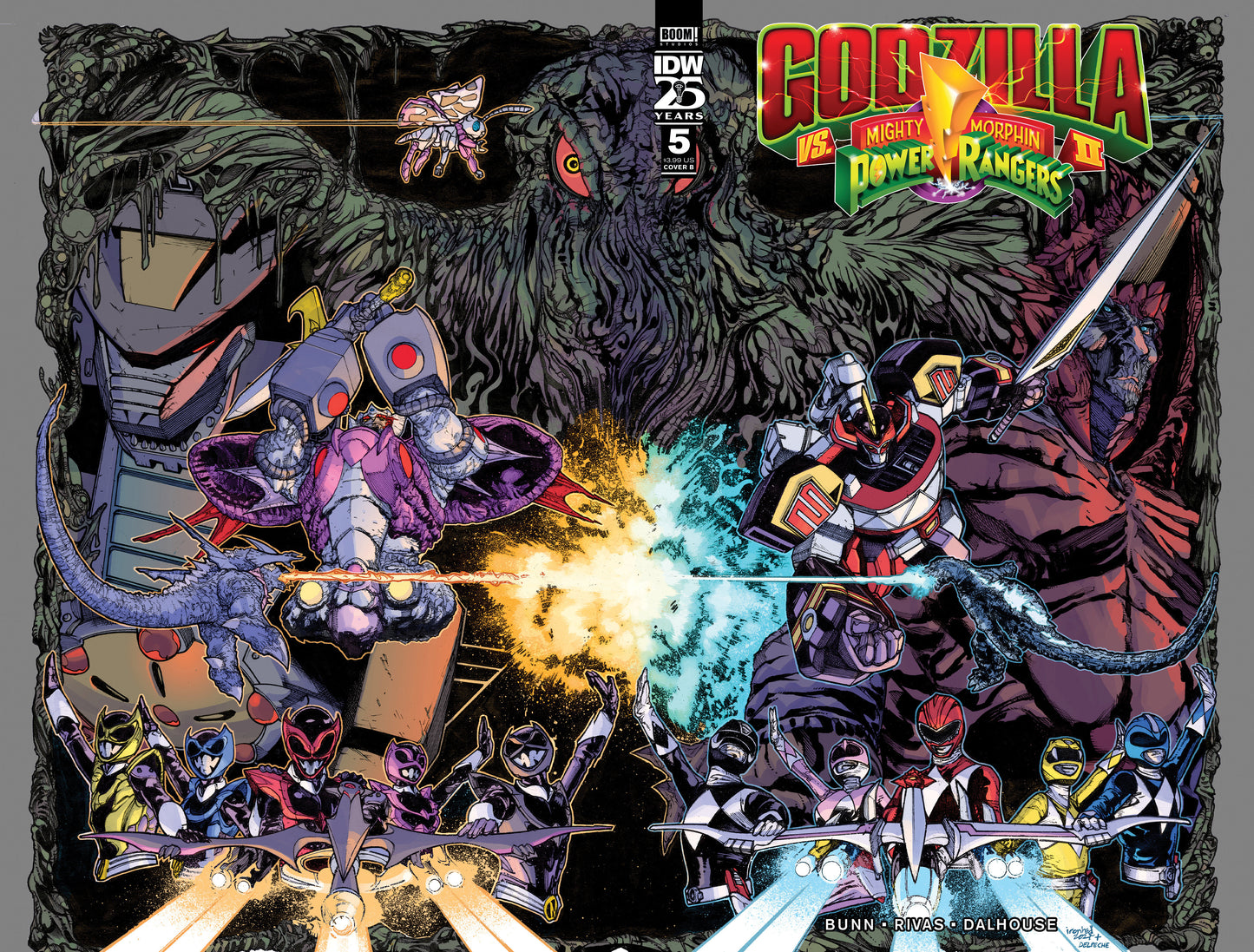 Godzilla Vs. The Mighty Morphin Power Rangers II #5 Variant B (Sanchez) - Release Date: 9/11/24