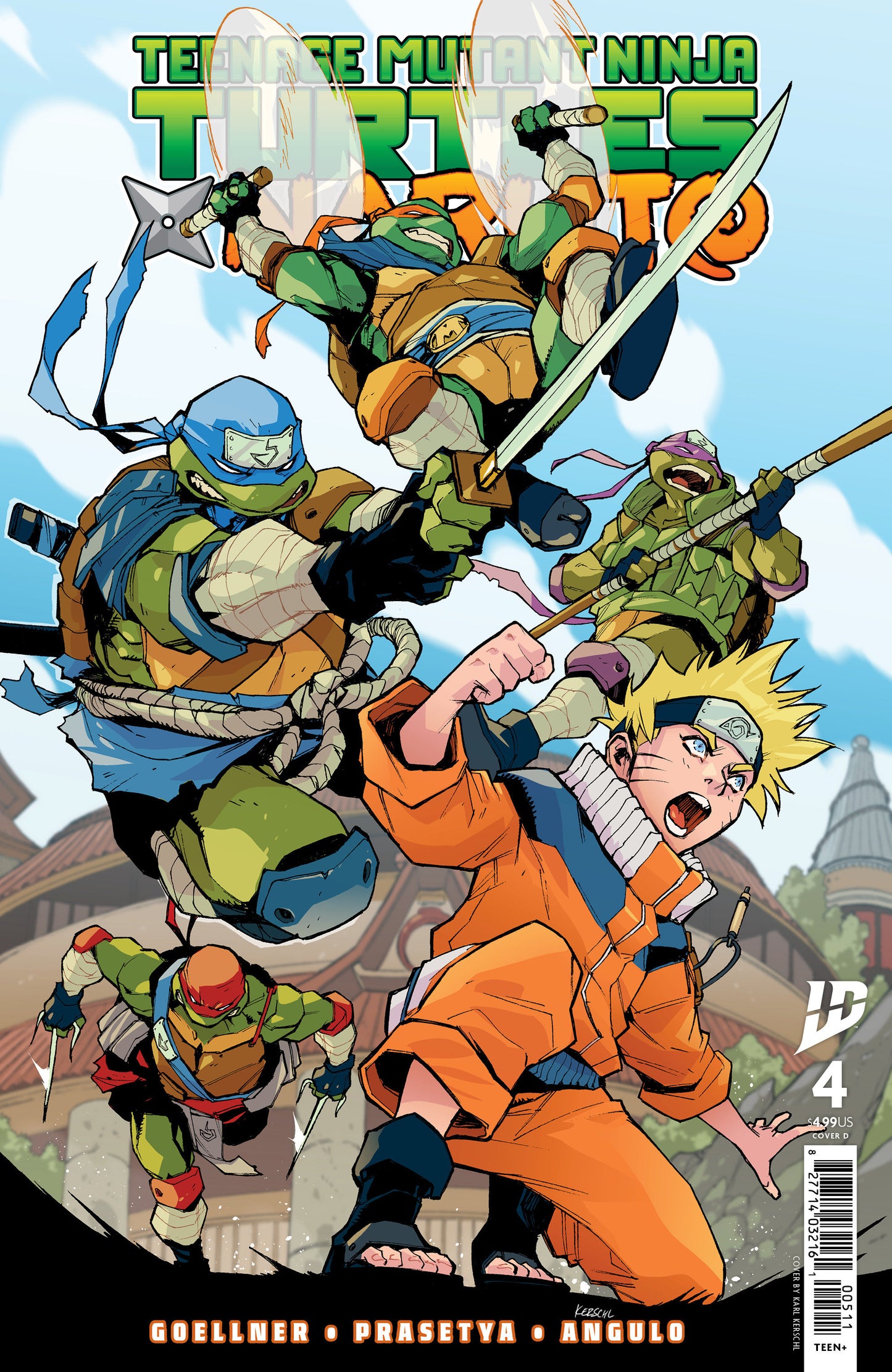 Teenage Mutant Ninja Turtles x Naruto #4 Variant D (Kerschl) - Release Date: 06/04/2025