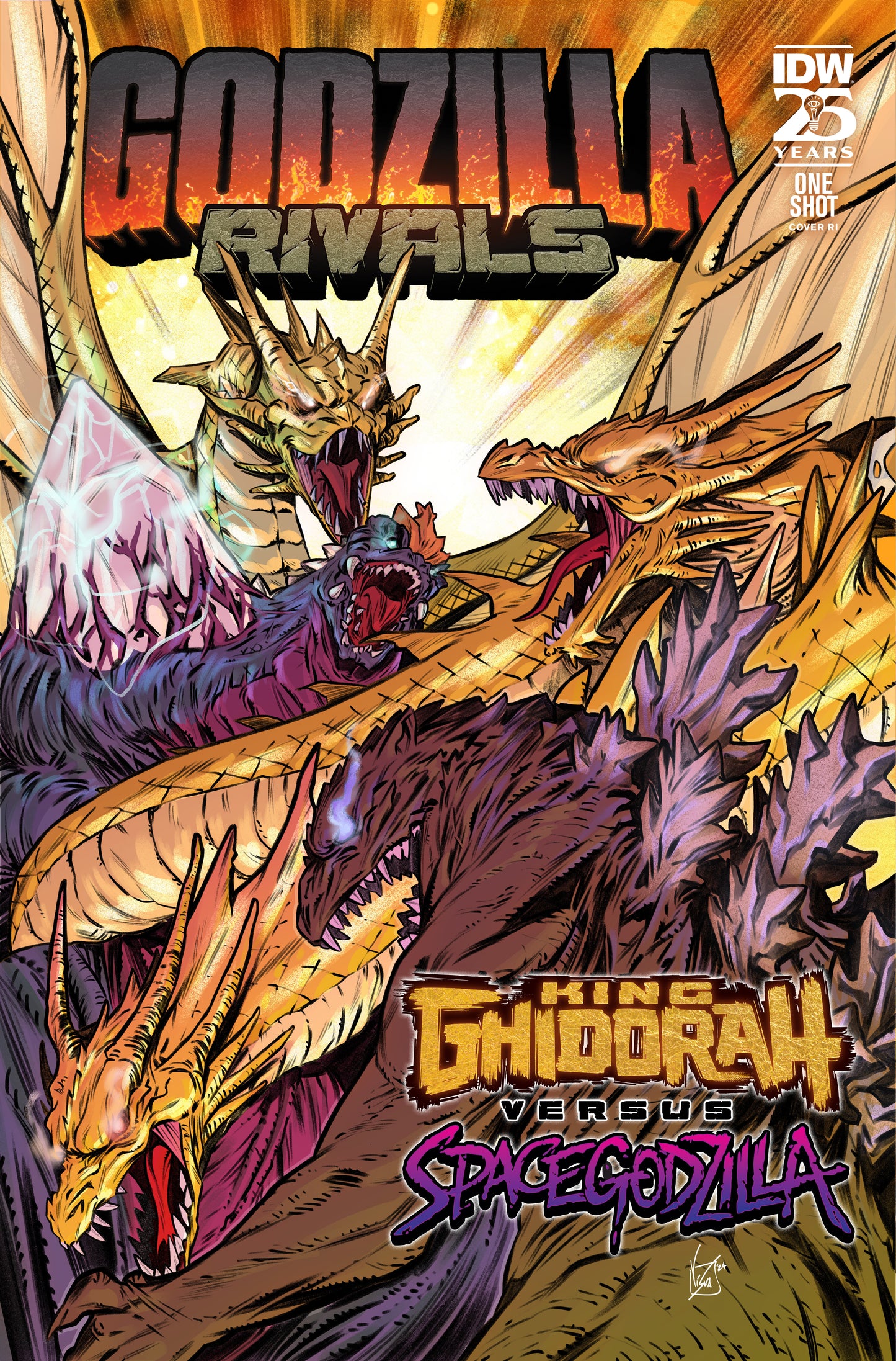 1:10 Godzilla Rivals: King Ghidorah Vs. SpaceGodzilla Variant RI (10) (Federici) - Release Date: 11/20/24