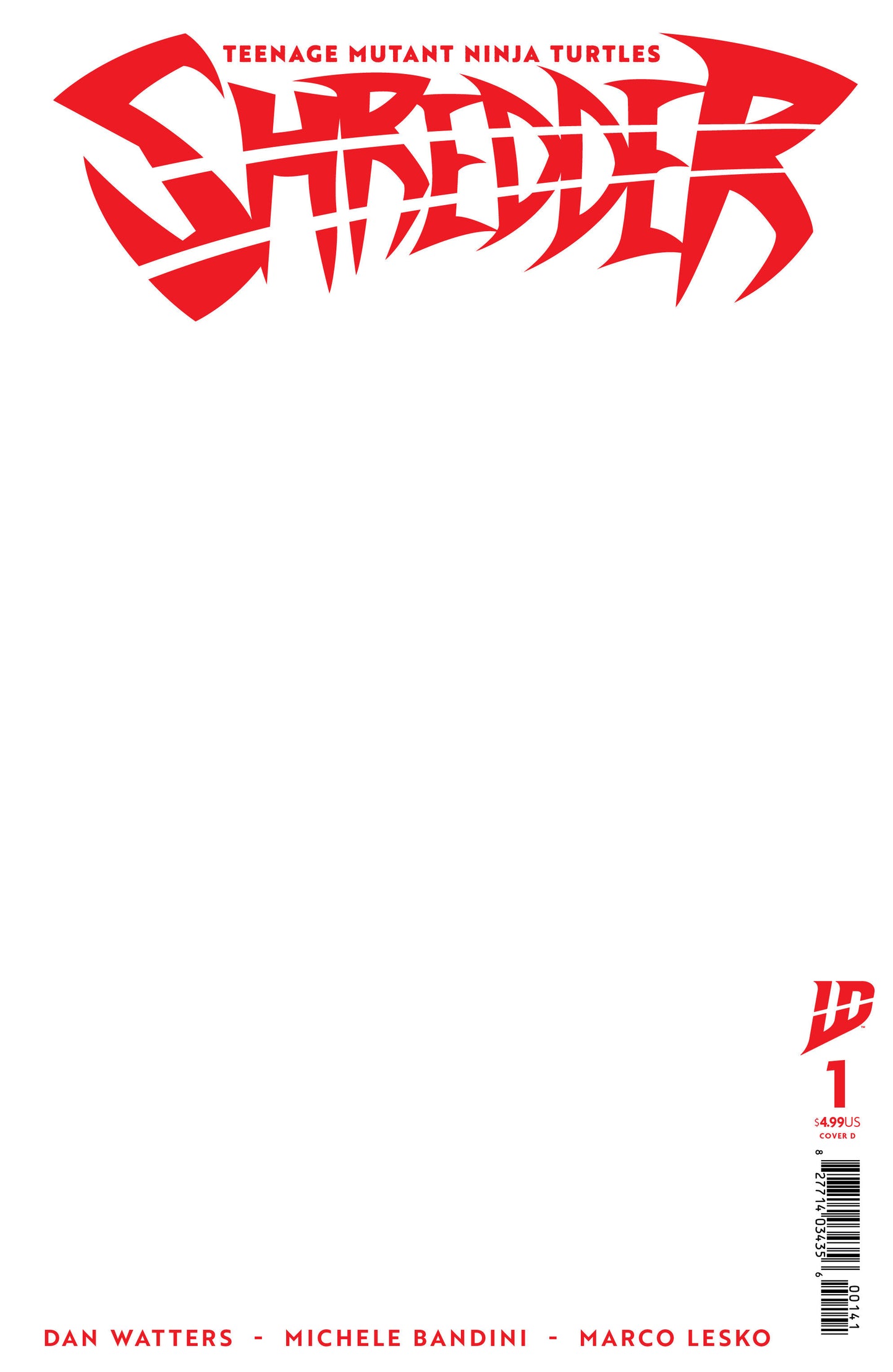 Teenage Mutant Ninja Turtles: Shredder #1 Variant D (Sketch Variant) - ISBN: 82771403435600141 - Release Date: 8/27/25