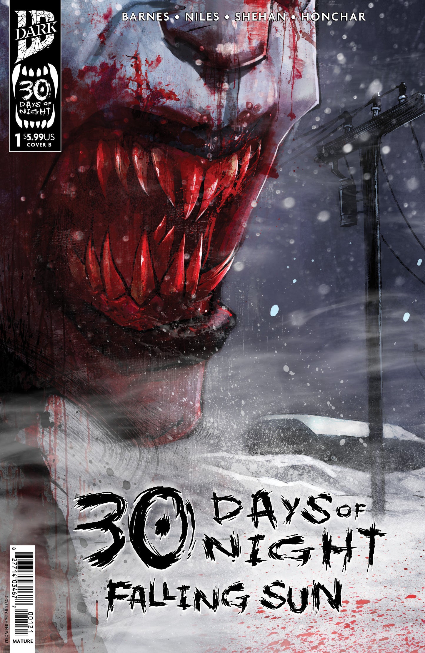 30 Days of Night: Falling Sun #1 Variant B (Damien Worm) ISBN: 82771403467700121 - Release Date: 10/15/25