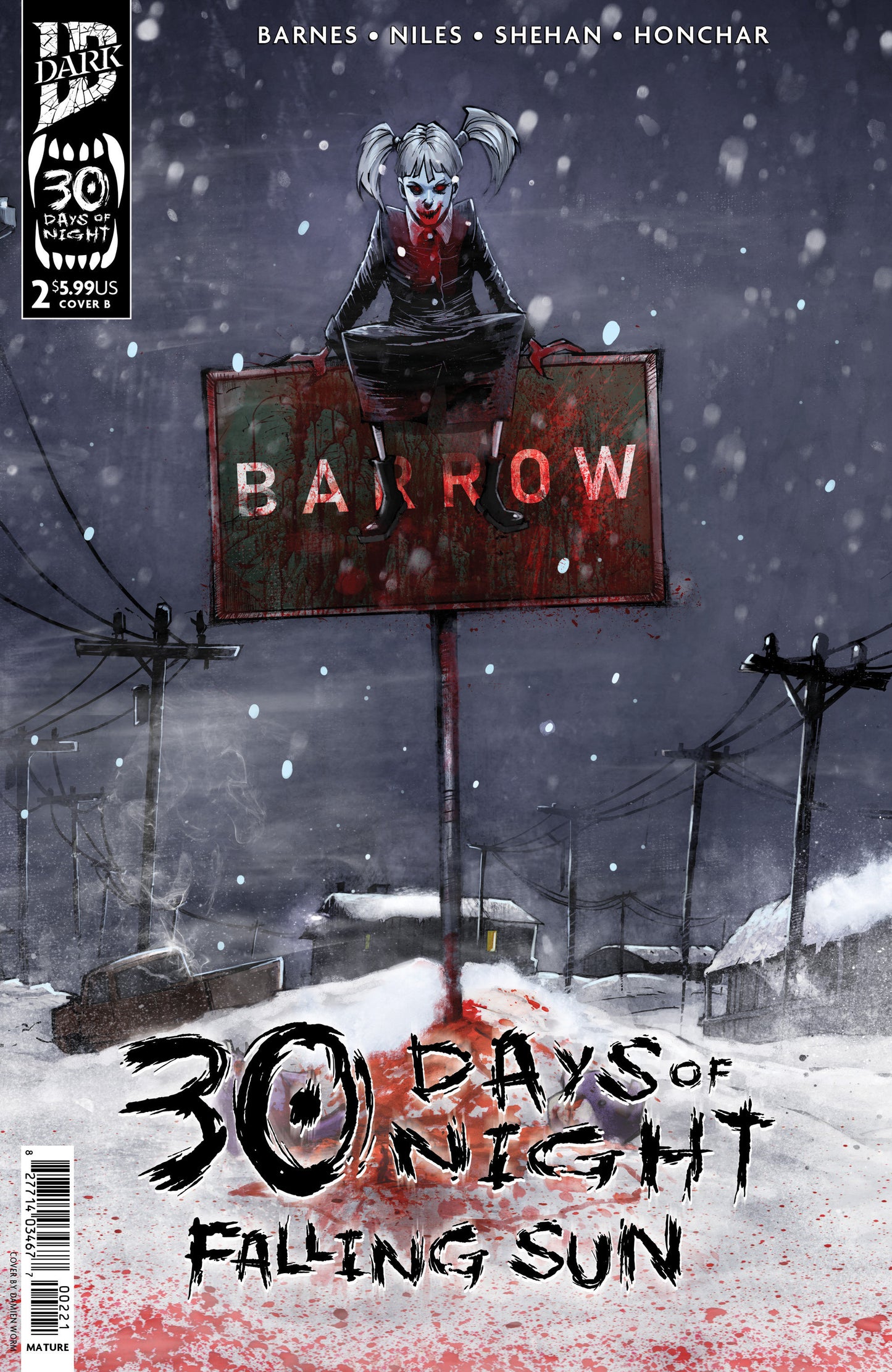 30 Days of Night: Falling Sun #2 Variant B (Damien Worm) ISBN: 82771403467700221 - Release Date: 12/17/25