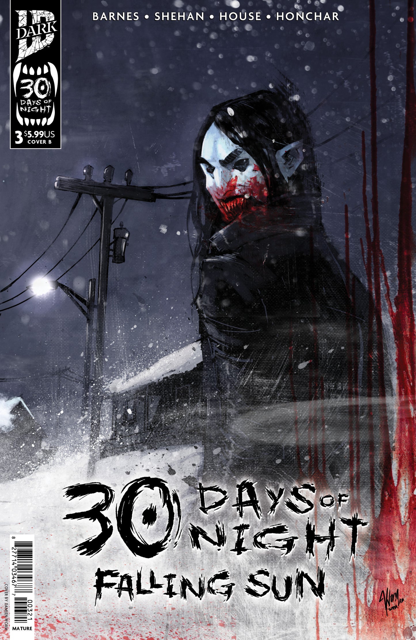 30 Days of Night: Falling Sun #3 Variant B (Damien Worm) ISBN: 82771403467700321 - Release Date: 2/25/26