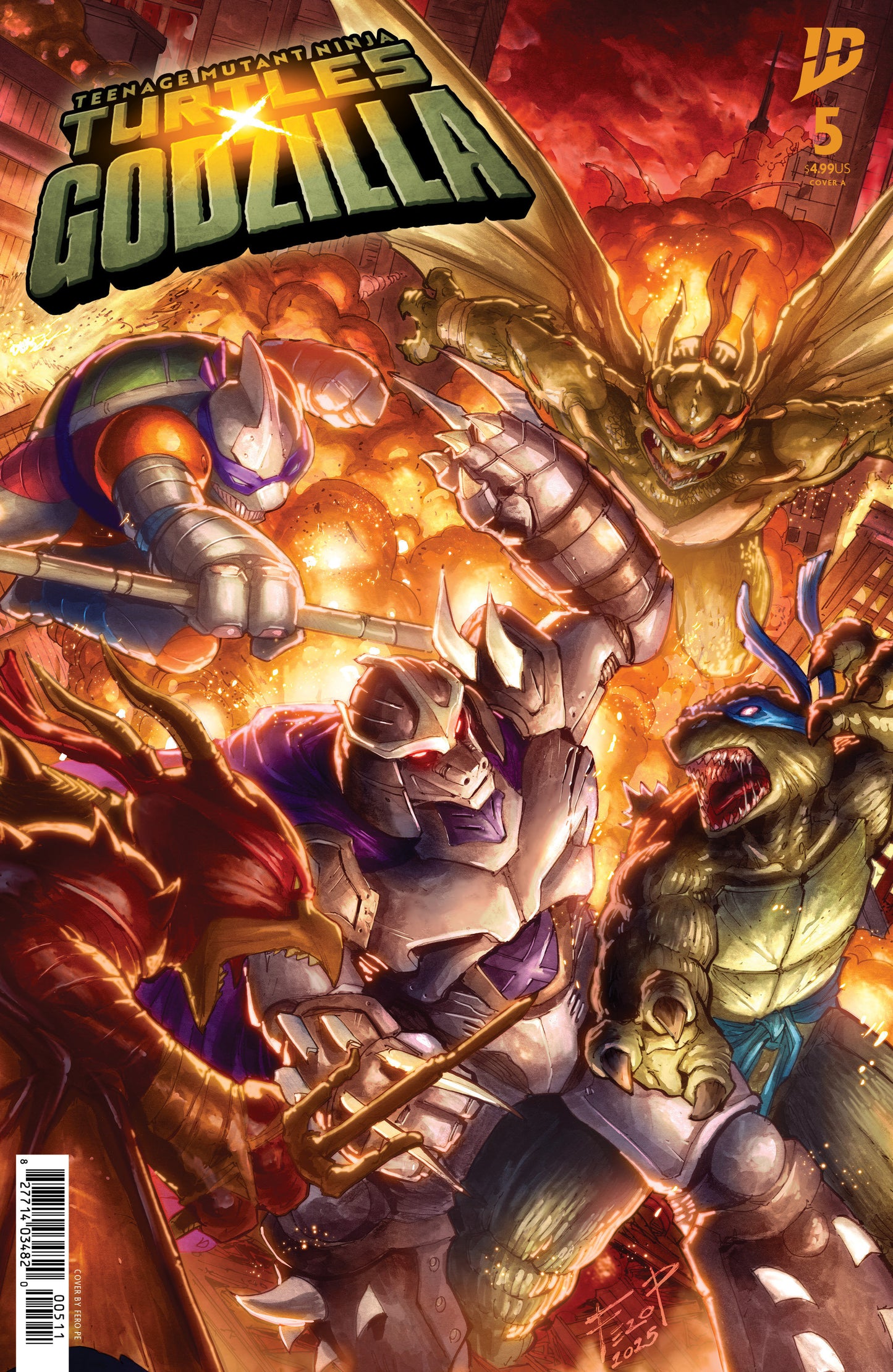 Teenage Mutant Ninja Turtles x Godzilla #5 Cover A (Pe) ISBN: 82771403482000511 - FOC DATE: 2/23/26 - Release Date: 4/1/26