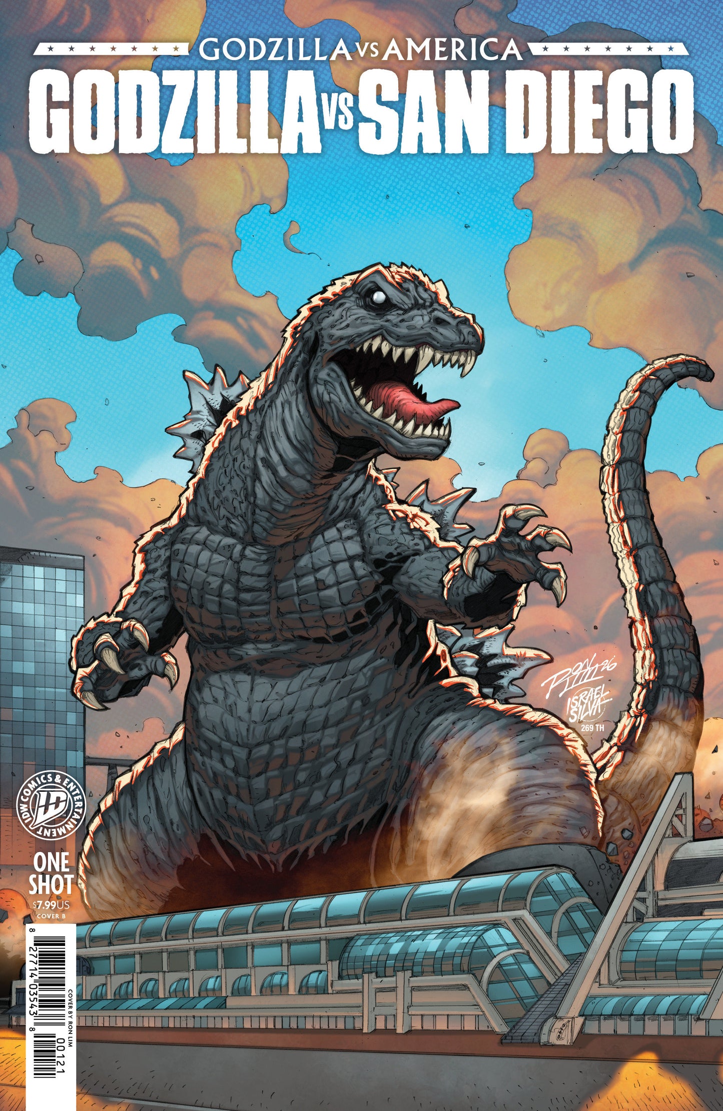 Godzilla Vs. America: San Diego Variant B (Lim) ISBN: 82771403543800121 - FOC DATE: 6/14/26 - Release Date: 7/22/26