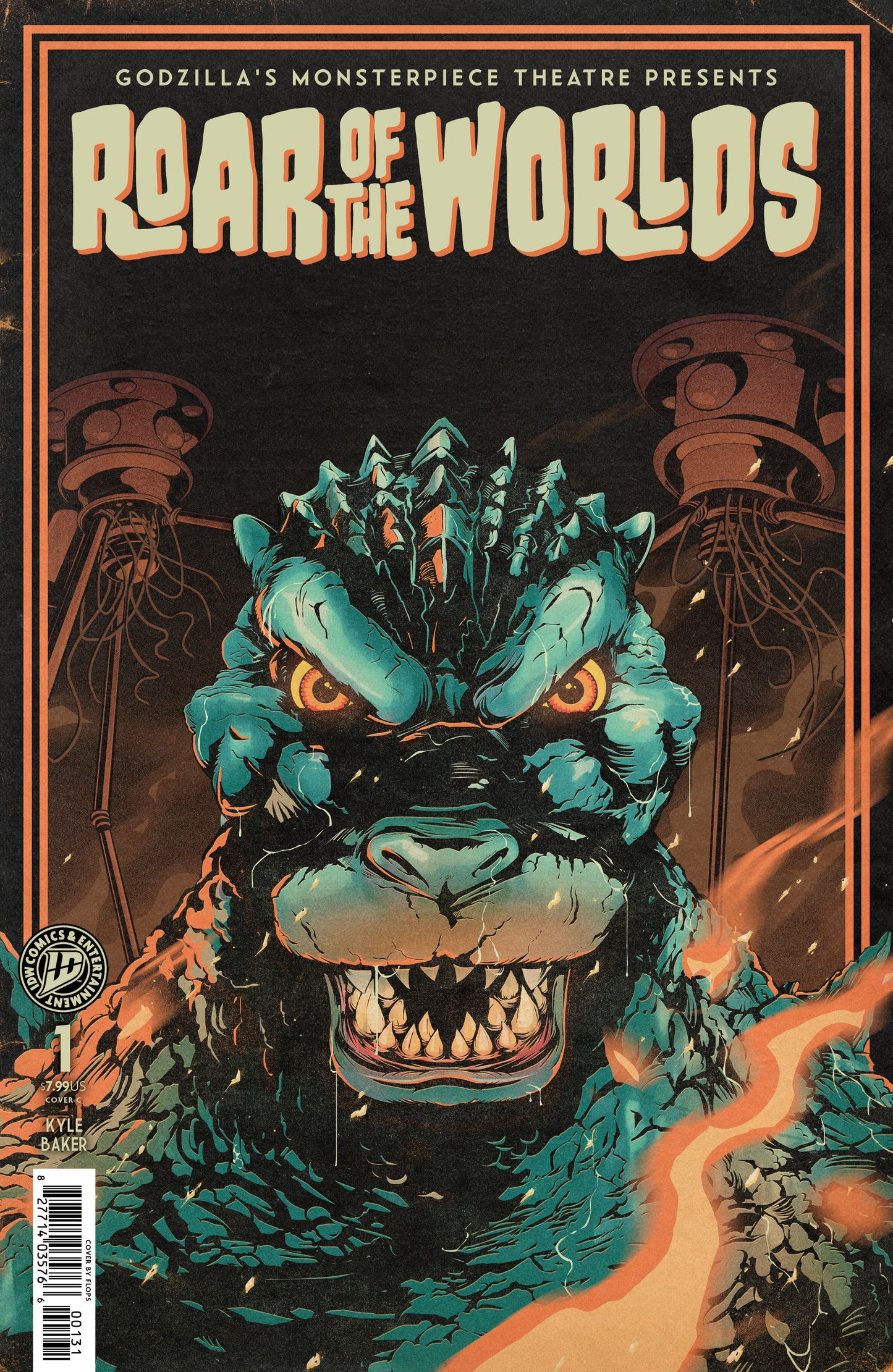 Godzilla's Monsterpiece Theatre Presents: Roar of the Worlds Variant C (Flops!) ISBN: 82771403576600131 - FOC DATE: 7/5/26 - Release Date: 8/12/26