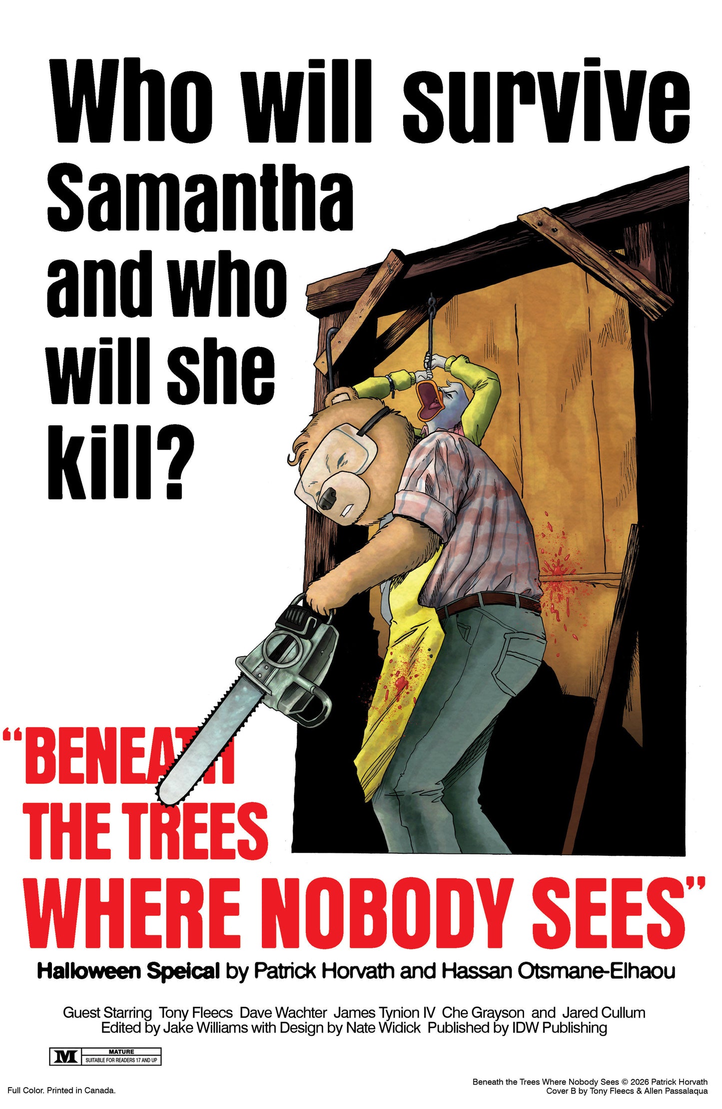 Beneath the Trees Where Nobody Sees Halloween Special Variant B (Fleecs Movie Homage Cover) ISBN: 82771403584100121 - FOC DATE: 8/30/26 - Release Date: 10/7/26