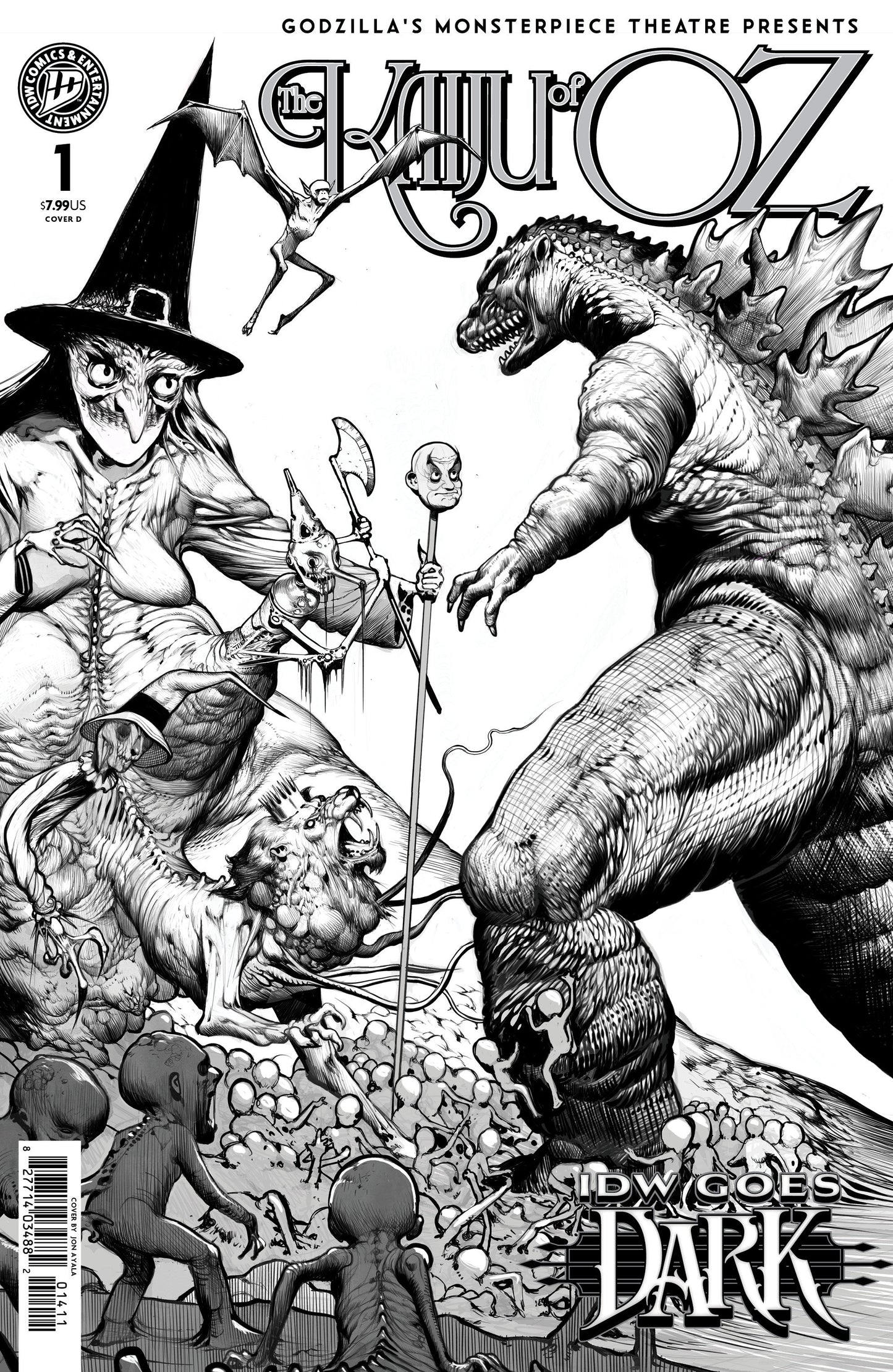 Godzillas Monsterpiece Theatre Presents: The Kaiju of Oz Variant D (Ayala IDW Goes Dark Variant) ISBN: 82771403587200141 - FOC DATE: 8/30/26 - Release Date: 10/7/26