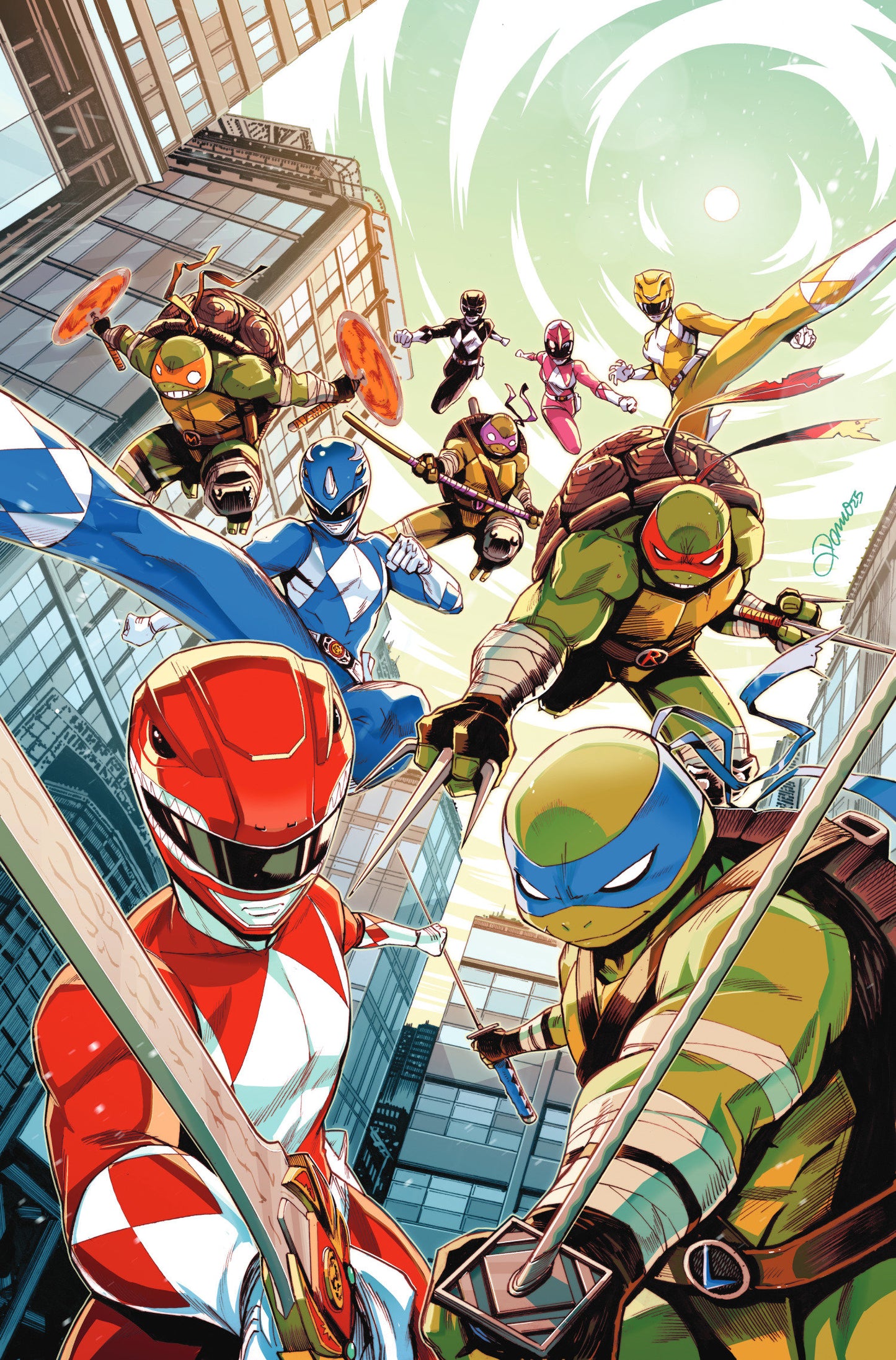 Mighty Morphin Power Rangers/ Teenage Mutant Ninja Turtles III #1 E Variant (Full Art, Foil, Zonno) - ISBN: 84428401272001051 - Release Date: 8/13/25