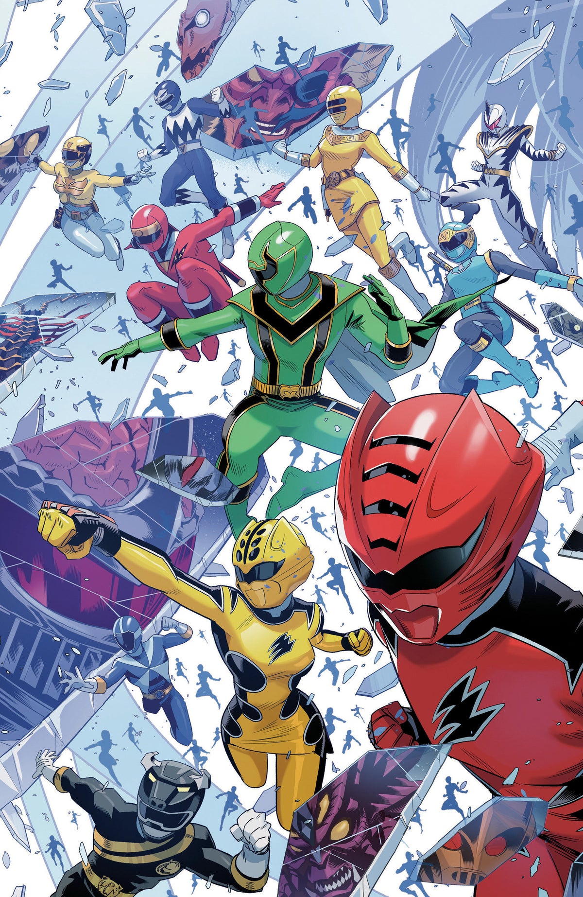 Power Rangers Unlimited #1 C Every Ranger Ever Cardstock Connecting Variant (Full Art, Zonno) ISBN: 84428401340601031 - FOC DATE: 5/17/26 - Release Date: 7/1/26