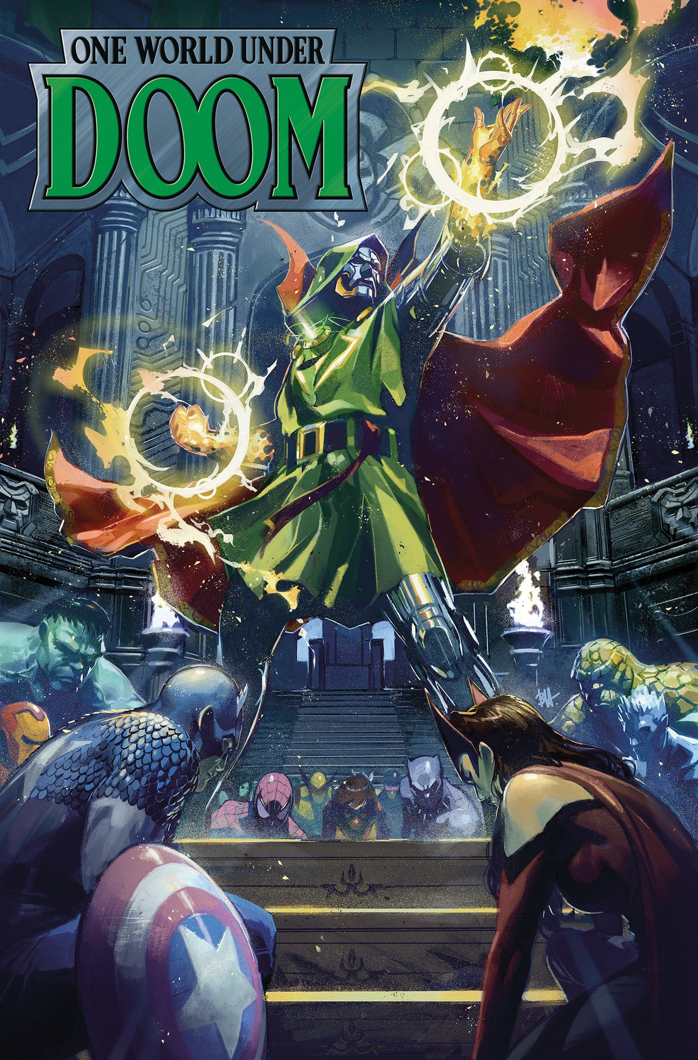 One World Under Doom Omnibus Ben Harvey Cover ISBN: 9781302972509 - FOC DATE: 9/27/26 - Release Date: 3/9/27