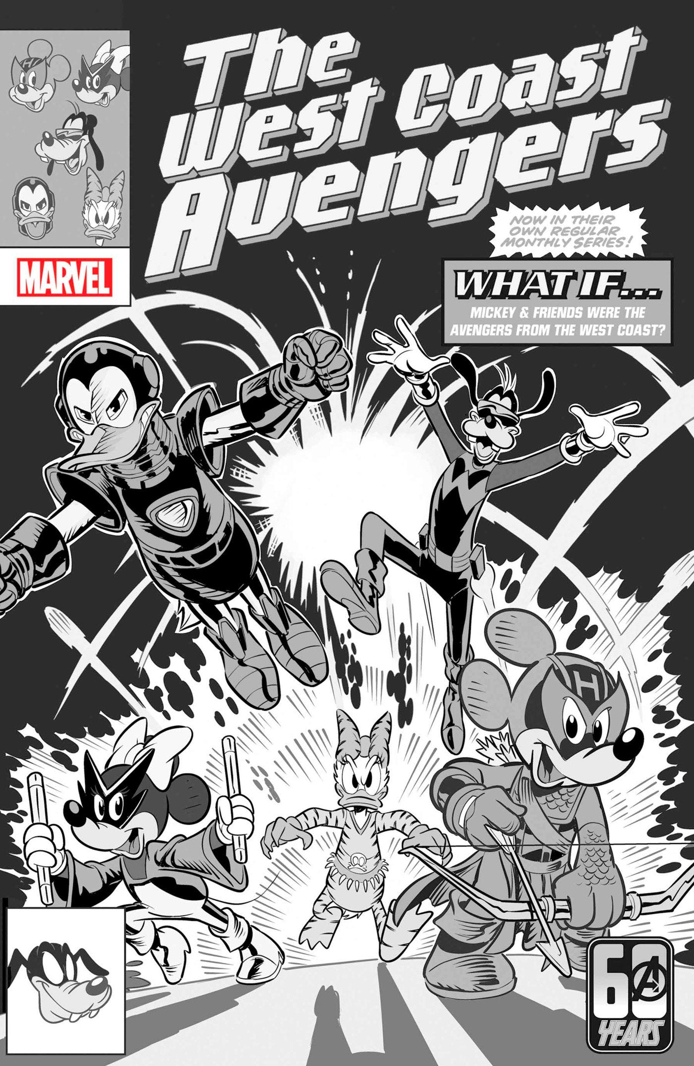 1:100 AMAZING SPIDER-MAN #47 ALESSANDRO PASTROVICCHIO DISNEY WHAT IF? BLACK AND WHITE VARIANT - Release Date: 04/10/2024