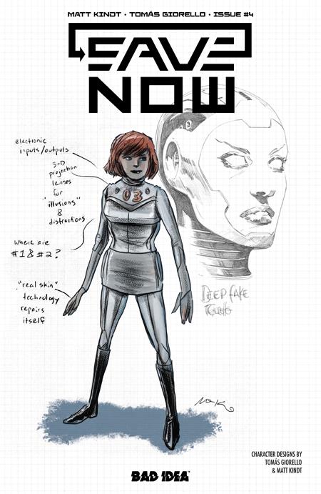 SAVE NOW #4 (OF 4) CVR B MATT KINDT TOMAS GIORELLO CHARACTER DESIGN VAR ISBN: 85001727734200421 - FOC DATE: 2/23/26  - Release Date: 3/25/26
