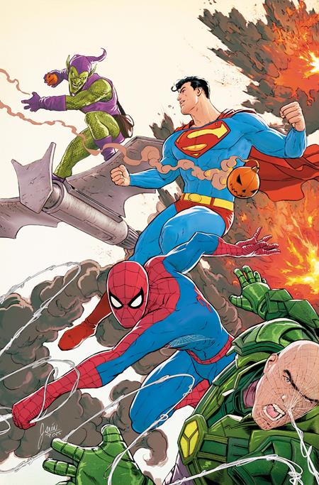 DC MARVEL SUPERMAN SPIDER-MAN #1 (ONE SHOT) CVR J MIKEL JANIN SUPERMAN & SPIDER-MAN VS LEX LUTHOR & GREEN GOBLIN CARD STOCK VAR ISBN: 0126DC0010 - Release Date: 3/25/26