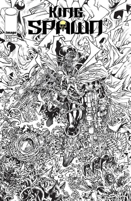 KING SPAWN #55 CVR B HARVEY TOLIBAO B&W VAR ISBN: 0126IM0398 - Release Date: 3/18/26