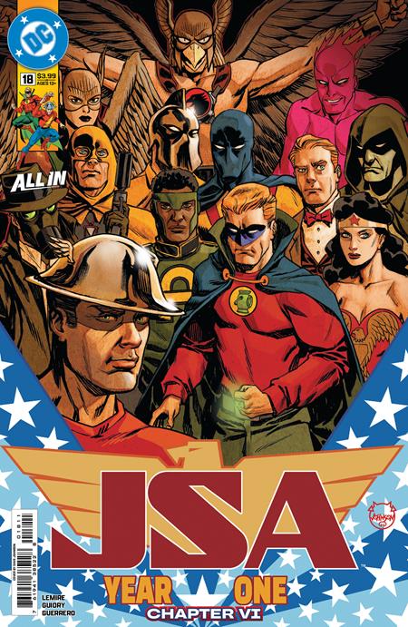 JSA #18 CVR A DAVE JOHNSON ISBN: 76194138522801811 - FOC DATE: 3/8/26  - Release Date: 4/1/26