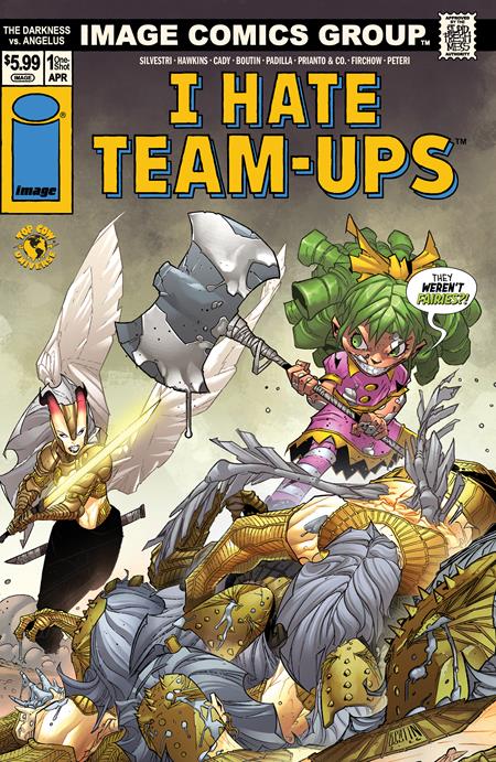 DARKNESS VS ANGELUS (ONE SHOT) CVR F PAT BOUTIN I HATE FAIRYLAND TEAM UP VAR ISBN: 70985304632500161 - FOC DATE: 3/22/26  - Release Date: 4/15/26