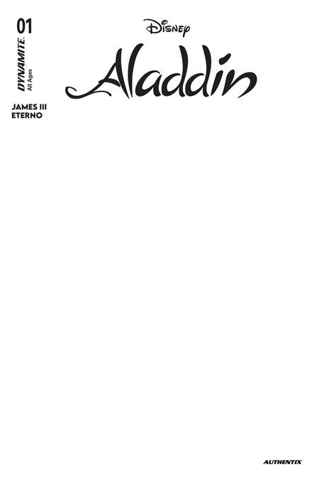 ALADDIN #1 CVR E BLANK AUTHENTIX VAR ISBN: 72513036400501051 - FOC DATE: 5/31/26  - Release Date: 6/24/26
