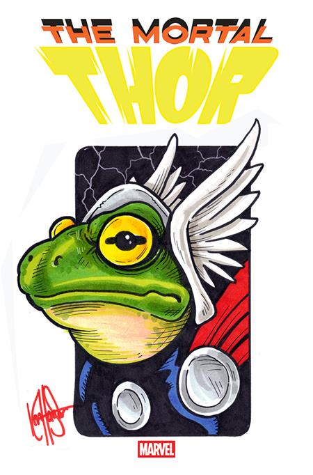 DF THE MORTAL THOR #1 SIGNED AND REMARKED BY KEN HAESER WITH A THROG SKETCH ISBN: 72513036519400111 - FOC DATE: 3/29/26  - Release Date: 5/27/26