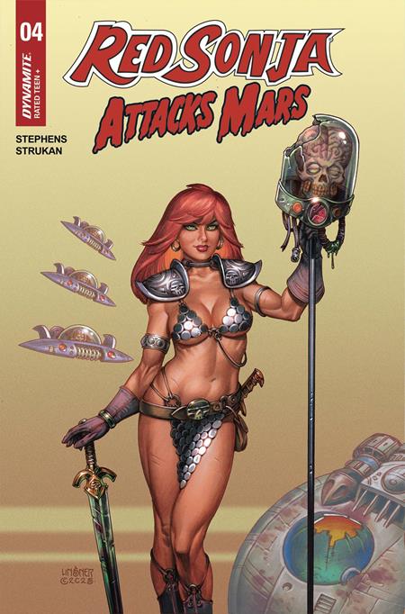 RED SONJA ATTACKS MARS #4 (OF 4) CVR A JOSEPH MICHEAL LINSNER POLYBAGGED TRADING CARD - ISBN: 72513035355904011 - 7/23/25