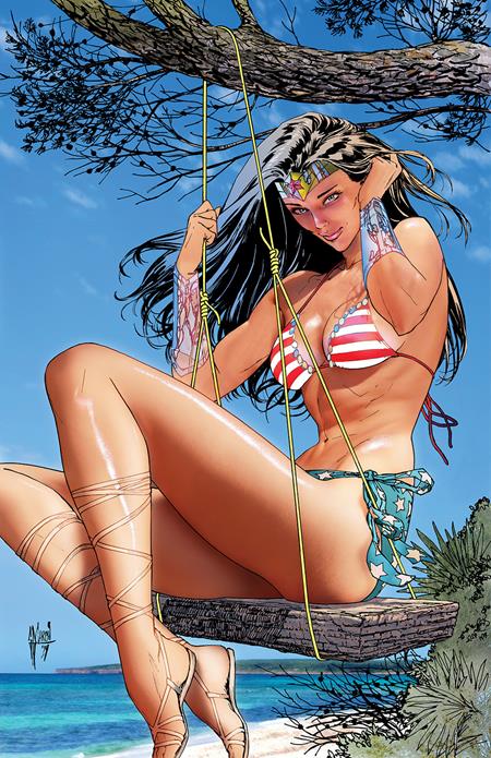 WONDER WOMAN #12 CVR D GUILLEM MARCH SWIMSUIT CARD STOCK VAR (ABSOLUTE POWER) -Releases: 8/21/24