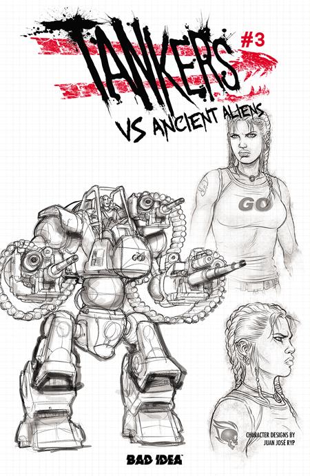 TANKERS VS ANCIENT ALIENS # 3 (OF 4) CVR C JUAN JOSE RYP DESIGN VAR ISBN: 85001727745803031 - FOC DATE: 7/19/26  - Release Date: 8/19/26