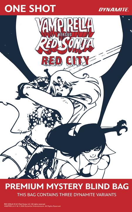 VAMPIRELLA VS RED SONJA RED CITY #1 CVR F PREMIUM MYSTERY BLIND BAG VAR ISBN: 72513036661001061 - FOC DATE: 7/12/26  - Release Date: 8/19/26