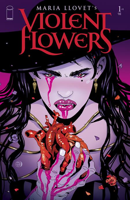 VIOLENT FLOWERS #1 (OF 4) CVR C MARIA LLOVET HEART VAR (MR)  - Release Date:  9/25/24