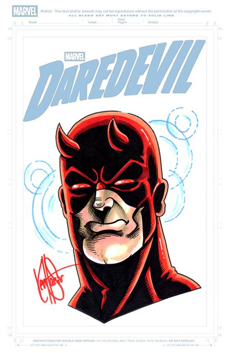 DF DAREDEVIL #1 BLANK VARIANT SIGNED AND REMARKED BY KEN HAESER WITH A DAREDEVIL SKETCH ISBN: 725130368195 - FOC DATE: 8/2/26  - Release Date: 9/30/26