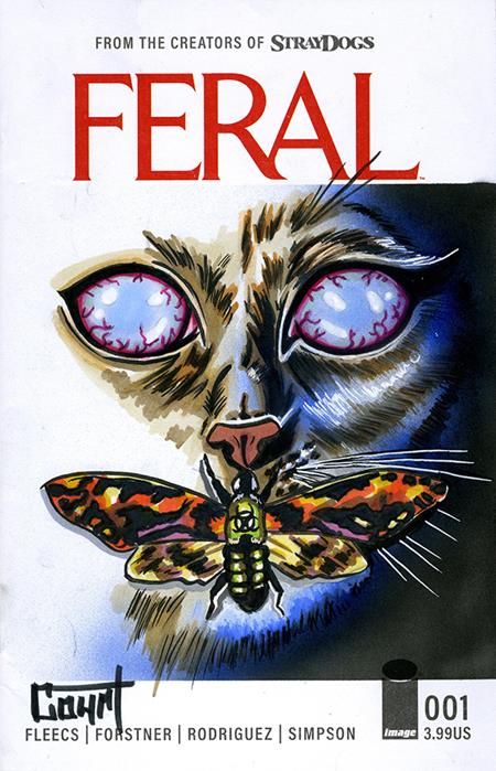 DF FERAL #1 BLANK VARIANT SIGNED AND REMARKED WITH A SILENCE OF THE LAMBS HOMAGE SKETCH BY JESSICA COURT ISBN: 725130368263 - FOC DATE: 8/2/26  - Release Date: 9/30/26