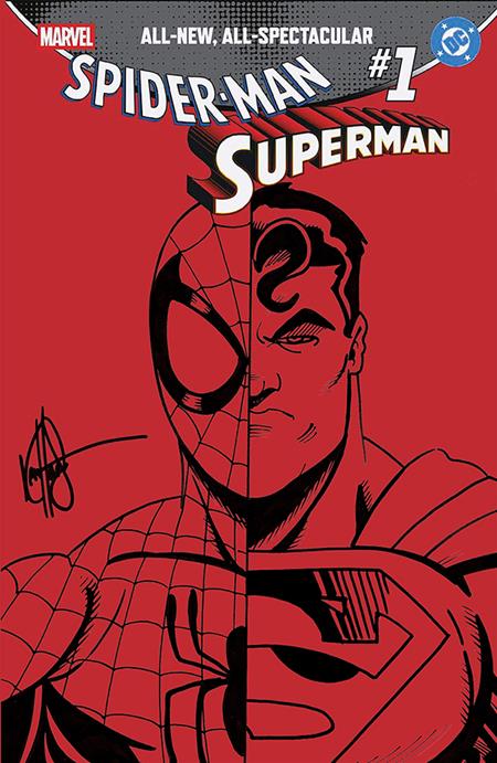 DF MARVEL/DC SPIDERMAN/SUPERMAN #1 RED BLANK VARIANT SIGNED AND REMARKED BY KEN HAESER WITH A SPIDERMAN/SUPERMAN SKETCH ISBN: 725130368157 - FOC DATE: 8/2/26  - Release Date: 9/30/26