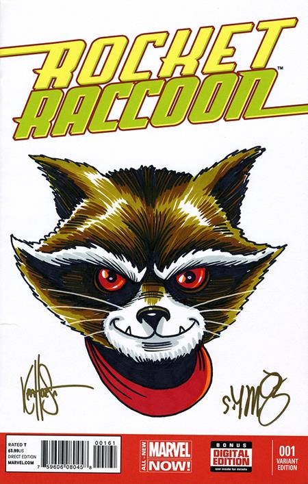 DF ROCKET RACCOON #1 BLANK VARIANT SIGNED BY SKOTTIE YOUNG AND REMARKED BY KEN HAESER WITH A ROCKET SKETCH ISBN: 725130368188 - FOC DATE: 8/2/26  - Release Date: 9/30/26