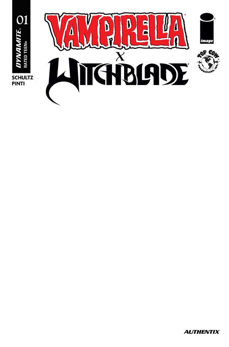 VAMPIRELLA X WITCHBLADE SPECIAL #1 (ONE SHOT) CVR F BLANK AUTHENTIX VAR ISBN: 72513036739601061 - FOC DATE: 8/30/26  - Release Date: 9/23/26