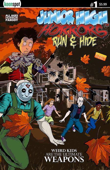 JUNIOR HIGH HORRORS RUN & HIDE #1 (ONE SHOT) CVR A ERIC KENT WEAPONS SPOOF BAGGED WITH TRADING CARD ISBN: 60283502345400111 - FOC DATE: 7/26/26  - Release Date: 9/23/26