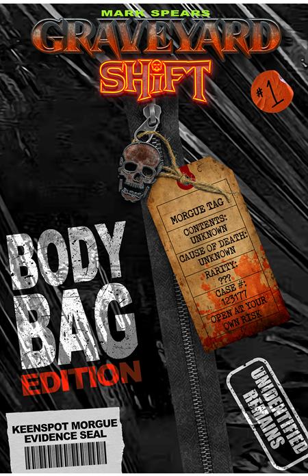 MARK SPEARS GRAVEYARD SHIFT #1 CVR D MARK SPEARS BODY BAG EDITION BLIND BAG WITH BONUS TRADING CARD VAR ISBN: 60283502347800141 - FOC DATE: 7/26/26  - Release Date: 9/16/26