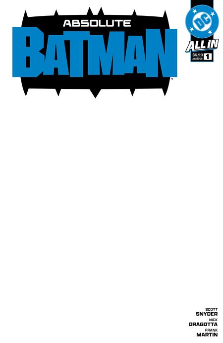 ABSOLUTE BATMAN #1 CVR I BLANK CARD STOCK VAR  - Release Date:  10/9/24