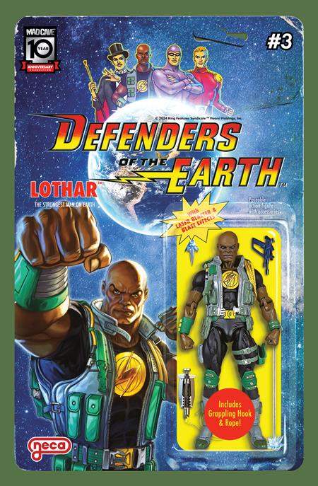 DEFENDERS OF THE EARTH #3 (OF 8) CVR B DJORDJE DJOKOVIC ACTION FIGURE COVER VAR  - Release Date:  10/30/24