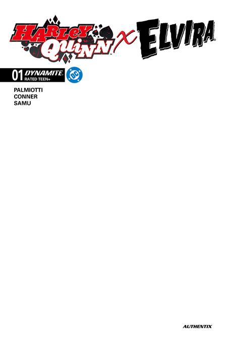 HARLEY QUINN X ELVIRA #1 CVR J BLANK AUTHENTIX VAR - 10/1/25 - ISBN: 72513035710601101