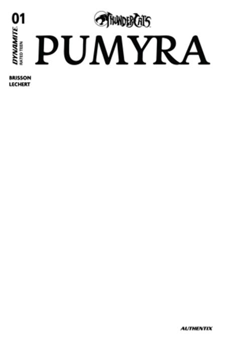 THUNDERCATS PUMYRA #1 CVR E BLANK AUTHENTIX VAR - 10/29/25 - ISBN: 72513035990201051