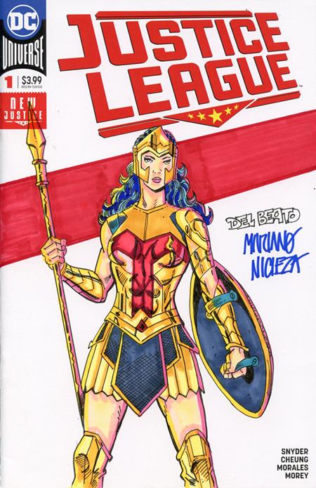 DF DC COMICS COMMISSIONED COVER ART SIGNED AND REMARKED BY MARIANO NICIEZA AND JOE DELBEATO WITH A WONDER WOMAN SKETCH ISBN: 725130368812 - FOC DATE: 9/6/26  - Release Date: 10/28/26